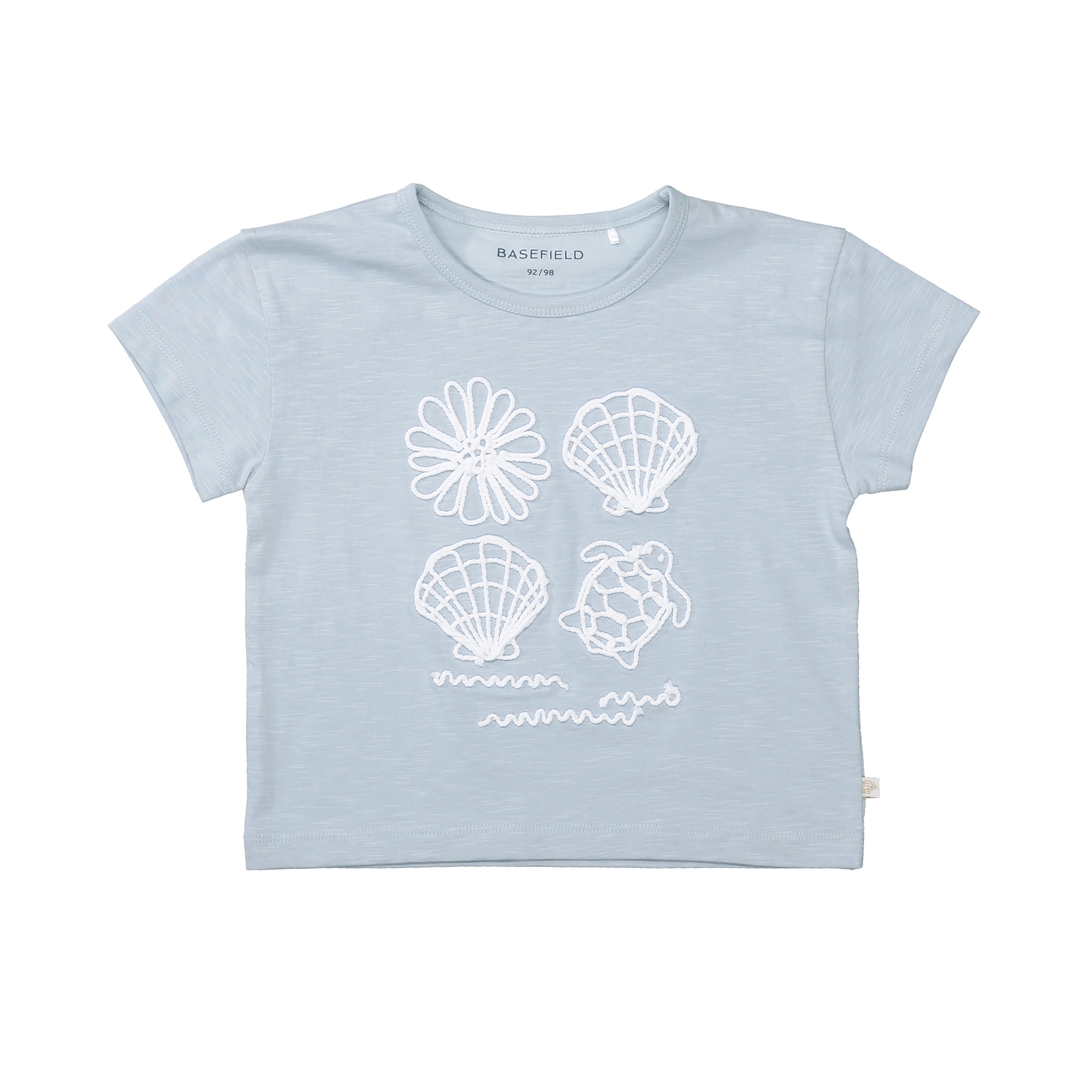 Vertbaudet Bio-Baby T-Shirt Mit Meeres-Motiven – 100% Bio-Baumwolle, Druckknöpfe Hinten, Kurze Ärmel, Rundhals
