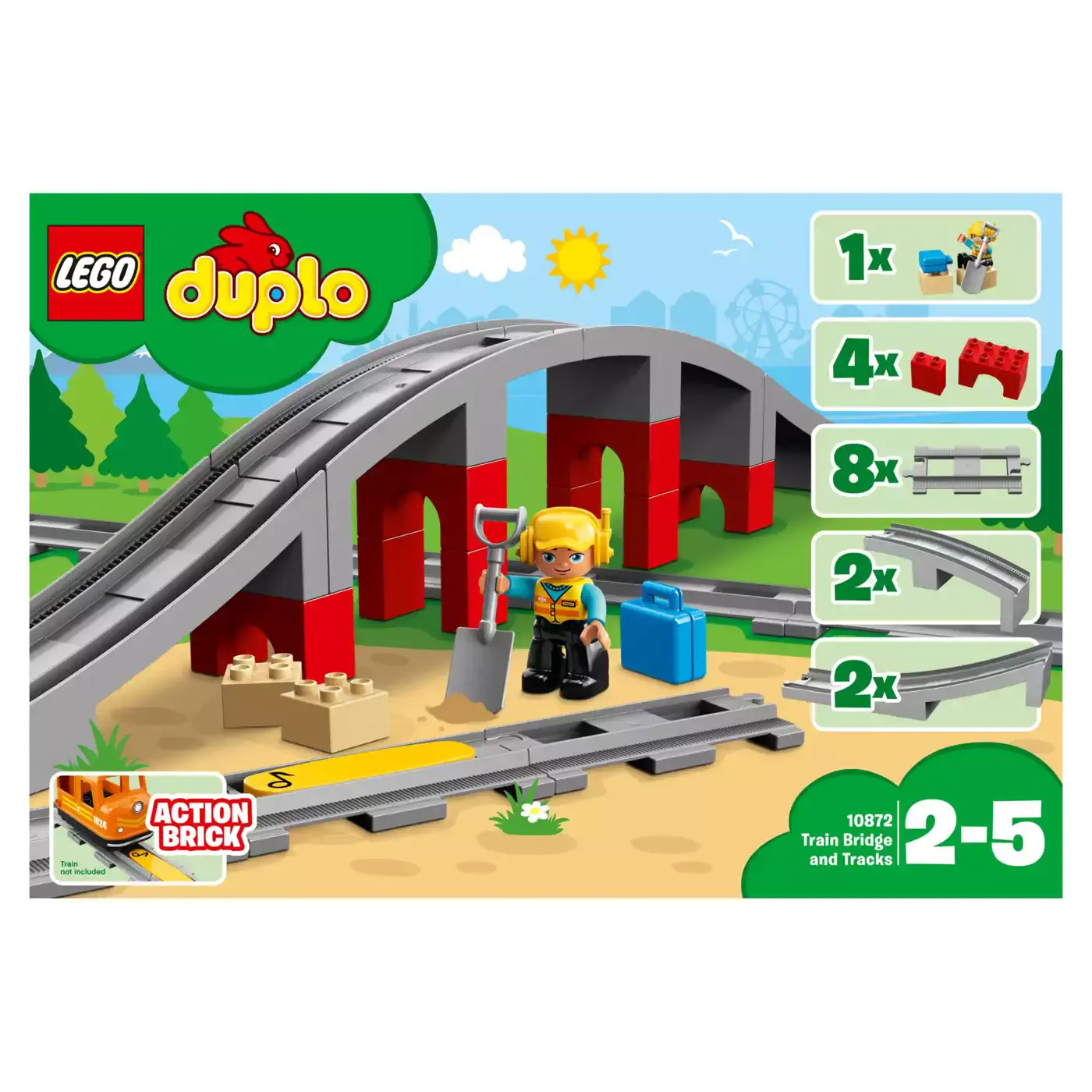 10872 Eisenbahnbrücke und Schienen LEGO duplo 2000574706504 5